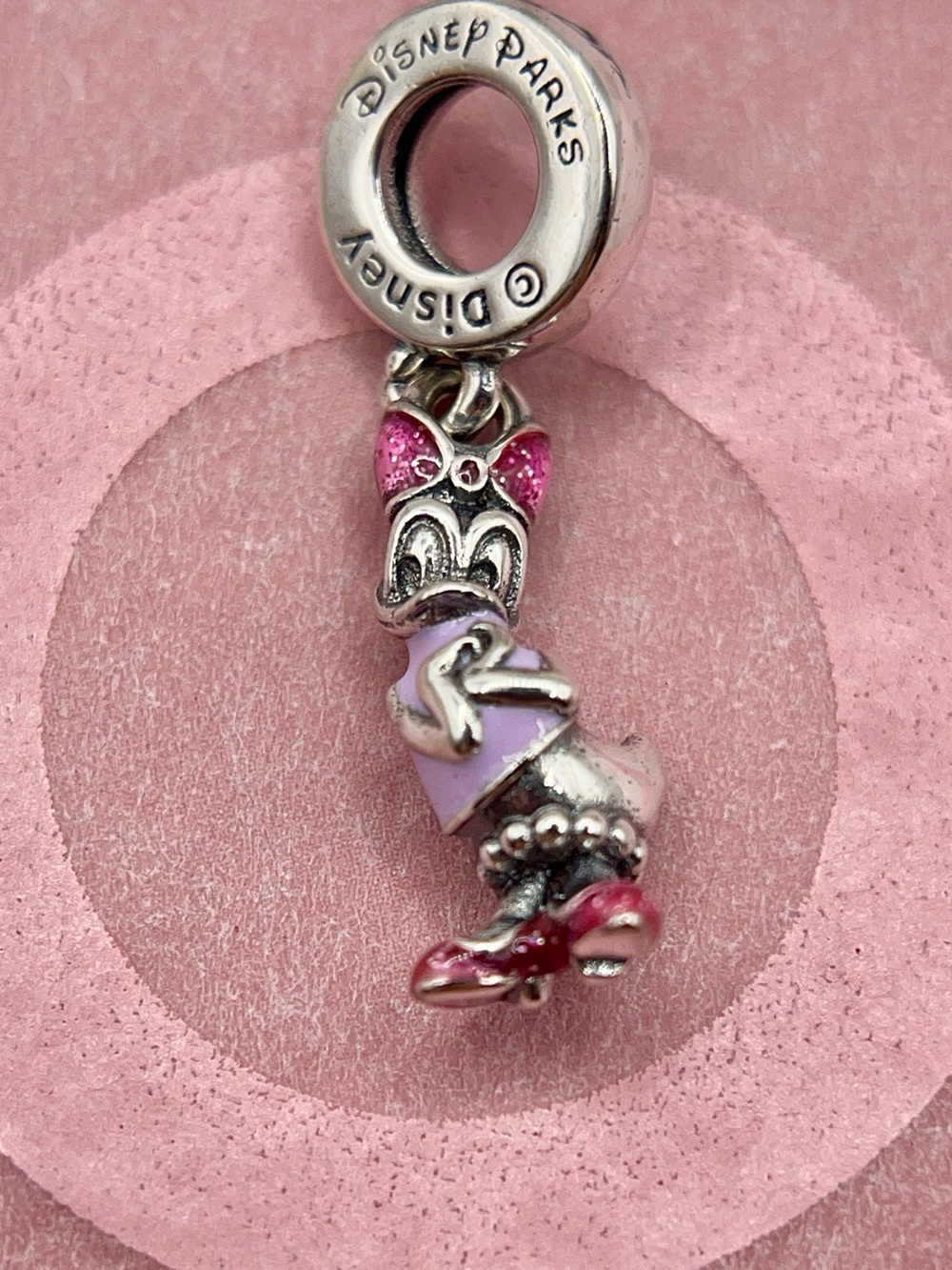 Pandora Disney Parks Exclusive Daisy Duck Purple Pink Enamel Dangle Charm